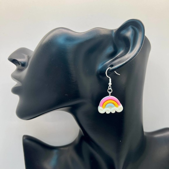 Rainbow Earrings - Cloud Earrings - Rainy Day Earrings - Spring Earrings - Picture 8 of 10